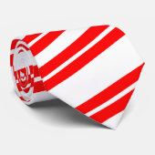 Xmas Candy Cane Diagonal Striped Stropdas (rood en (Opgerold)