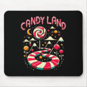 Xmas Candy Land Rainbow Trail Candy Cane Merry Chr Muismat (Voorkant)