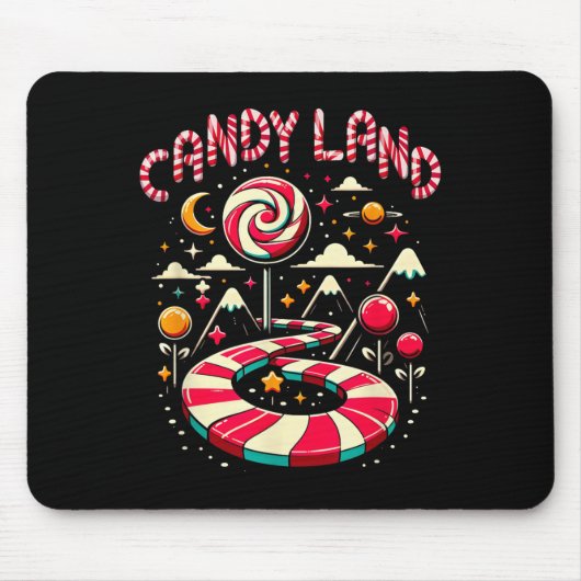 Xmas Candy Land Rainbow Trail Candy Cane Merry Chr Muismat (Voorkant)
