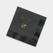 Xmas Chic Black & Gold Foil Stamped Napkins (Gauche)