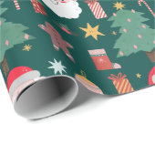 Xmas Cookie Gekleurde Noel Kerstmis Cadeaupapier (Rol Hoek)