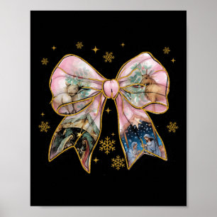 Xmas Coquette Bow Jesus Christelijk Bijbelvers Nat Poster
