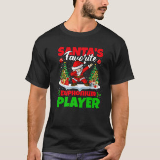Xmas Dabbing Santa's Favoriete Euphonium Player Ch T-shirt
