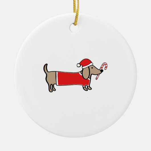 Xmas dachshund keramisch ornament (Voorkant)
