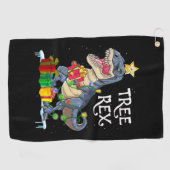 Xmas Dinosaurus Boom Rex Golfhanddoek (Horizontaal)