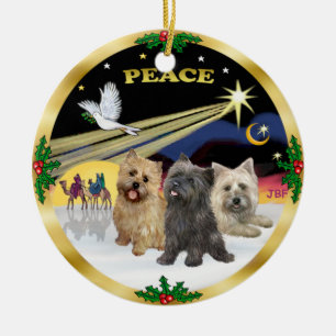 Xmas Dove - Drie Cairn Terriers Keramisch Ornament