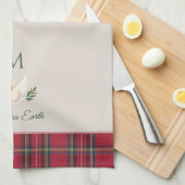 Xmas Dove Vrede op Aarde Custom Monogram Kerstmis Theedoek (Quarter Fold)