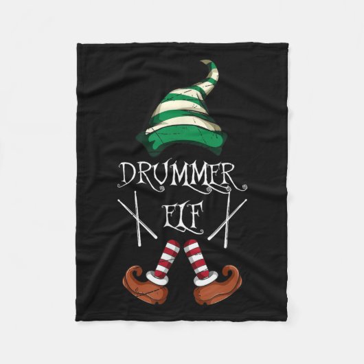 Xmas Drumsticks Music Matching Drummer Elf Pajama  Fleece Deken (Voorkant)