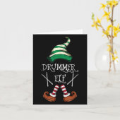 Xmas Drumsticks Music Matching Drummer Elf Pajama Kaart (Gele Bloem)