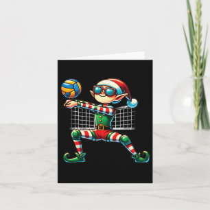 Xmas Elf spelen volleybal liefhebbers jongens meis Kaart