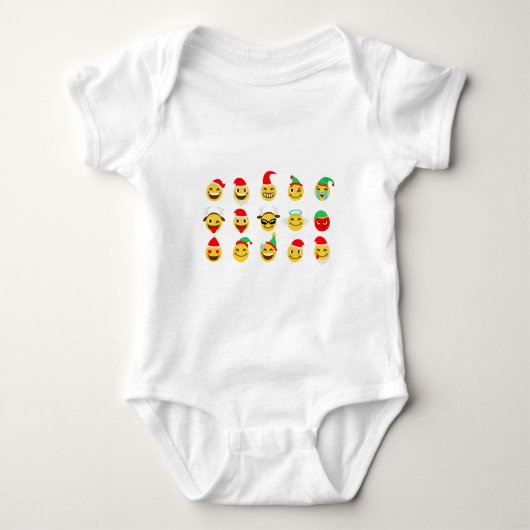 xmas emoji gelukkige gezichten romper (Voorkant)