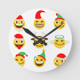 xmas emoji gelukkige gezichten ronde klok