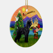 Xmas Fantasy - Giant Black Schnauzer Keramisch Ornament (Rechts)