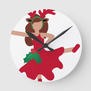 xmas flamenco dancer emoji ronde klok