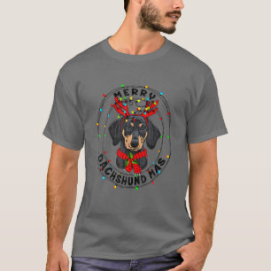 Xmas Funny Merry Dachshundmas Cute Dachshund Reind T-shirt