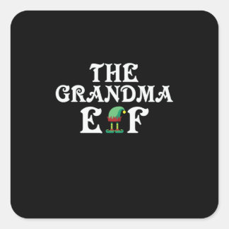 Xmas geeft de oma Elf Vierkante Sticker