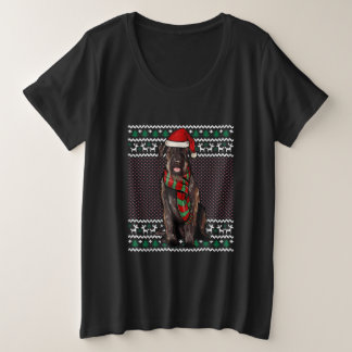 Xmas Giant Schnauzer Dog Santa Hat Ugly Christmas Grote Maat T-shirt