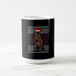 Xmas Giant Schnauzer Dog Santa Hat Ugly Christmas Koffiemok