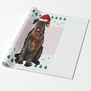 Xmas Giant Schnauzer Dog Santa Hat Ugly Kerstmis Cadeaupapier