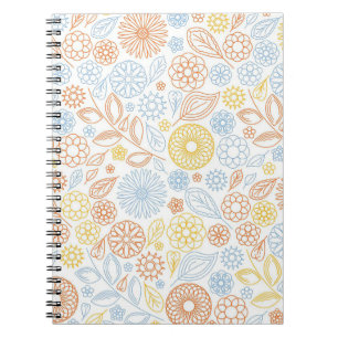 Xmas Gift Abstracte Flowers op White Notitieboek