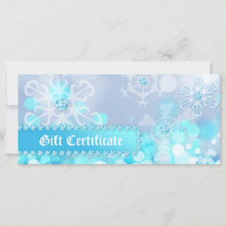 Xmas Gift Certificates Spa Blue Snow Jewelry