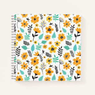 Xmas Gift Cute Hand Drawn Floral Colorful Notitieboek