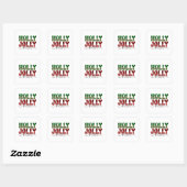 Xmas Gift Holly Jolly Babe Vierkante Sticker (Vel)