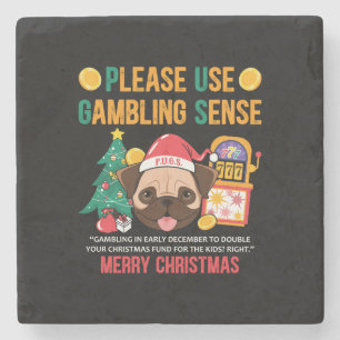 Xmas Gift PUGS the Canine Counselor Stenen Onderzetter