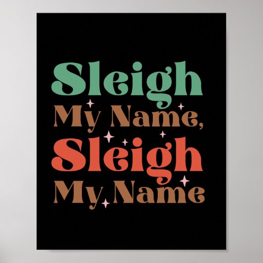 Xmas Gift Sleigh Mijn naam Poster (Voorkant)