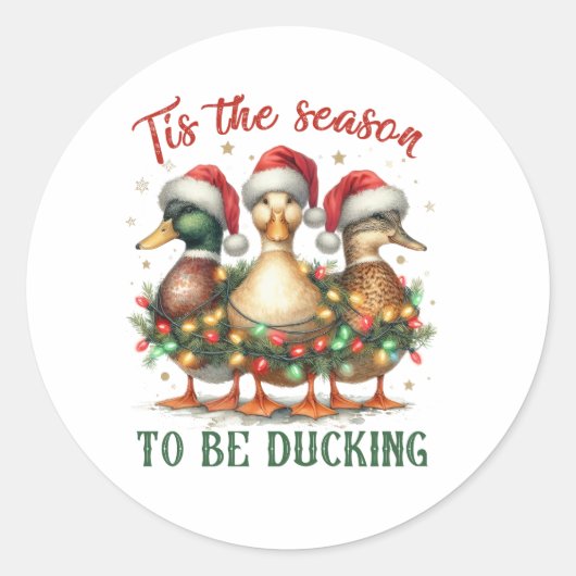 Xmas Gift te zijn Ducking Ronde Sticker (Voorkant)