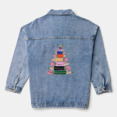 Xmas Gift Voor Leraar, Pen Vrolijk Kerstboom Denim Jacket (Achterkant)