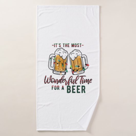 Xmas Gift Wonderful Time For A Beer (Serviette de bain)