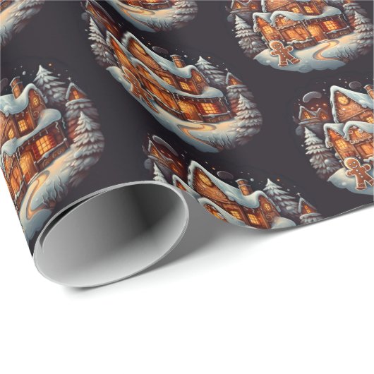 Xmas Gingerbread man huis Cadeaupapier (Rol Hoek)