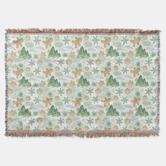Xmas Gingerbread Winter Pattern Deken (Voorkant)