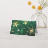Xmas Golden Snowflakes op groene achtergrond (Achterkant)