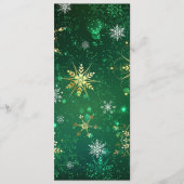 Xmas Golden Snowflakes op groene achtergrond Advieskaart (Voorkant)