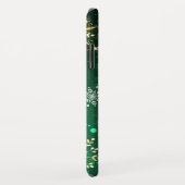 Xmas Golden Snowflakes op groene achtergrond Case-Mate iPhone Case (Achterkant/rechts)
