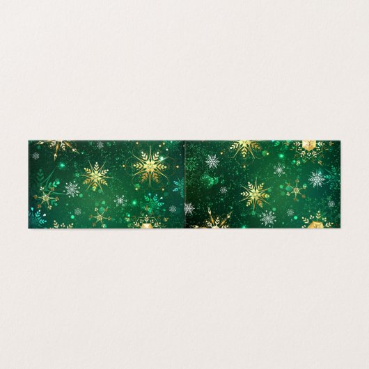 Xmas Golden Snowflakes op groene achtergrond Kaart (Buitenkant ongevouwen)