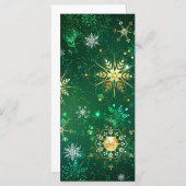 Xmas Golden Snowflakes op groene achtergrond Menu (Voorkant / Achterkant)