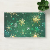Xmas Golden Snowflakes op groene achtergrond Post-it® Notes (Kantoor)
