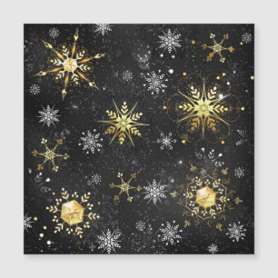 Xmas Golden Snowflakes op zwarte achtergrond