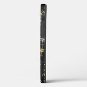 Xmas Golden Snowflakes op zwarte achtergrond Case-Mate iPhone Case (Achterkant / Links)