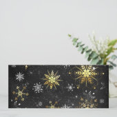Xmas Golden Snowflakes op zwarte achtergrond Programma (Staand voorkant)