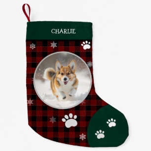 Xmas Grappig Schattige Hond Klein Groen Zwart Plai Kleine Kerstsok