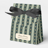 Xmas Green stripe Holiday Noel Christmas Wrapping Bedankdoosjes (Voorkant Zijde)