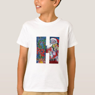 XMAS H LETTER/SANTA CLAUS MET VIOLIN MONOGRAM T-SHIRT