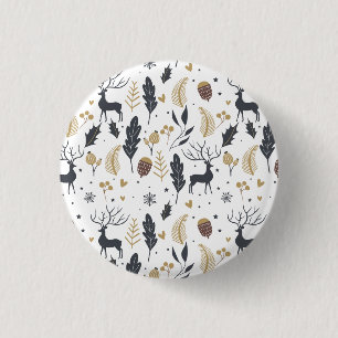 Xmas Herten en laat vreugdevolle groeten Collectie Ronde Button 3,2 Cm