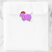 Xmas Hippo-stickers - set van 20 Vierkante Sticker (Tas)