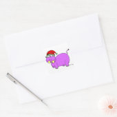 Xmas Hippo-stickers - set van 20 Vierkante Sticker (Envelop)