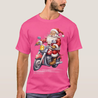 Xmas Holiday Funny Santa Ride Motorbike Christmas T-shirt